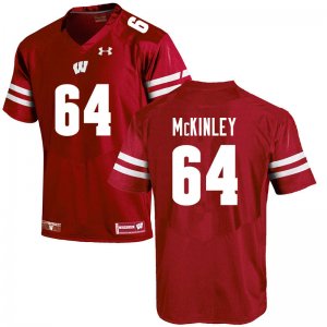 Men's Wisconsin Badgers NCAA #64 Duncan McKinley Red Authentic Under Armour Stitched College Football Jersey RA31U43KA